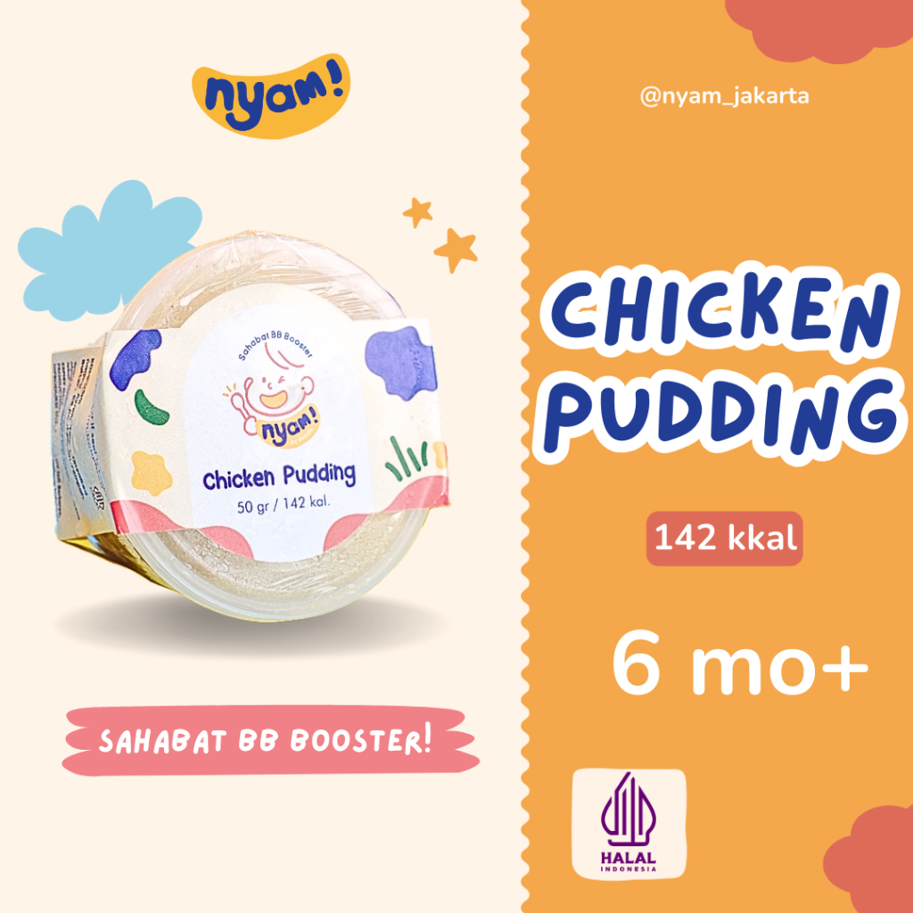 

NYAM Baby Food - CHICKEN PUDDING GADON AYAM MPASI bayi BB booster organik Full Protein & Lemak