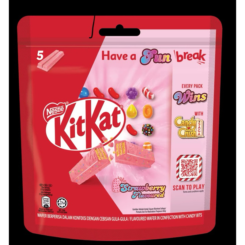 

NESTLE KITKAT Candy Crush Strawberry 2F Share Bag (5 x 17g)