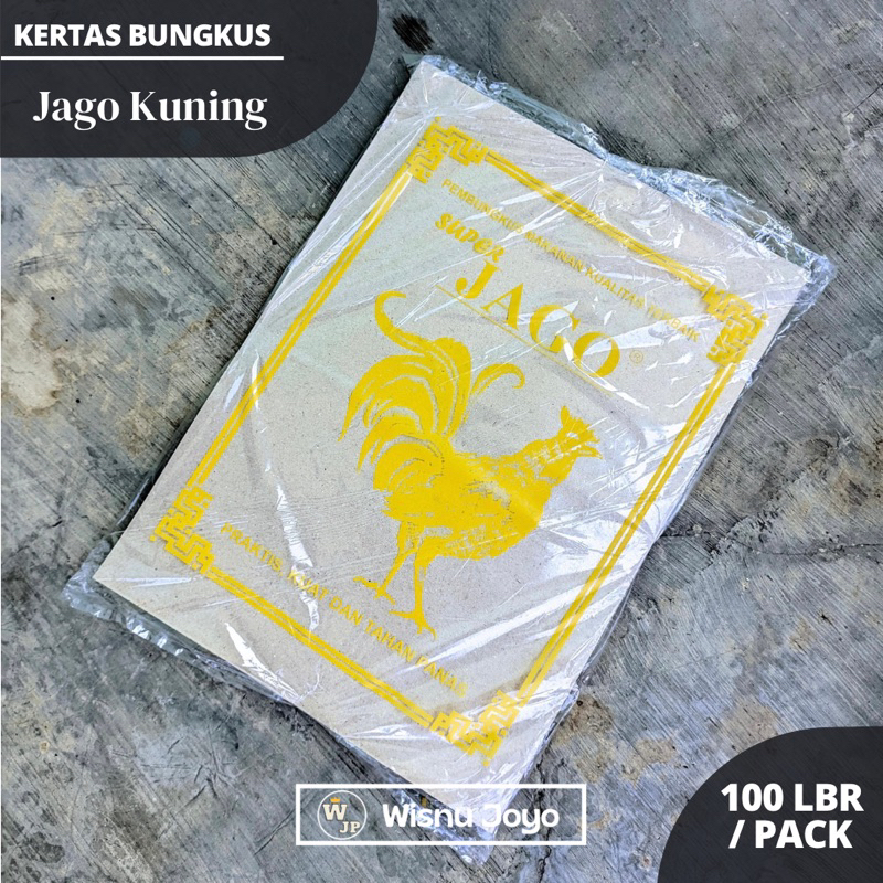 

Kertas Nasi Jago Kuning isi 100 Lembar / Kertas Minyak Jago Kuning / Kertas Bungkus Nasi Jago Kuning