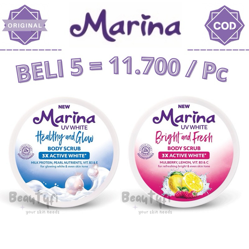 MARINA Body Scrub | Marina Bright & Fresh Body Scrub Body Scrub Merah | Marina Healthy & Glow Body S