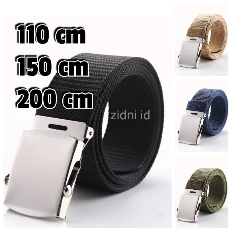 ikat pinggang korpri pria wanita polos jumbo 150cm sabuk kanvas nylon gesper kopri