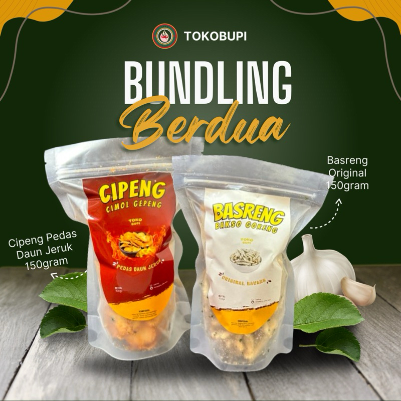 

[Bundling 2pcs] 150gram Basreng (bakso goreng)+Cipeng (cimol gepeng)
