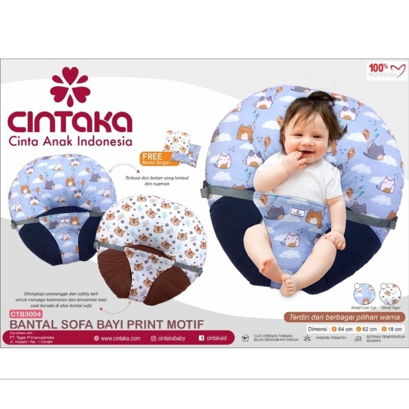 Cintaka Bantal Sofa Bayi Print Motif Cute Cat