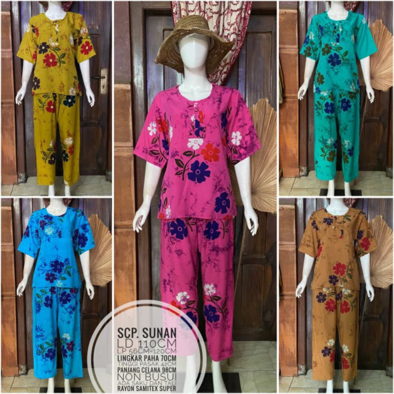 Setelan celana panjang batik tidur setelan santai baju tidur