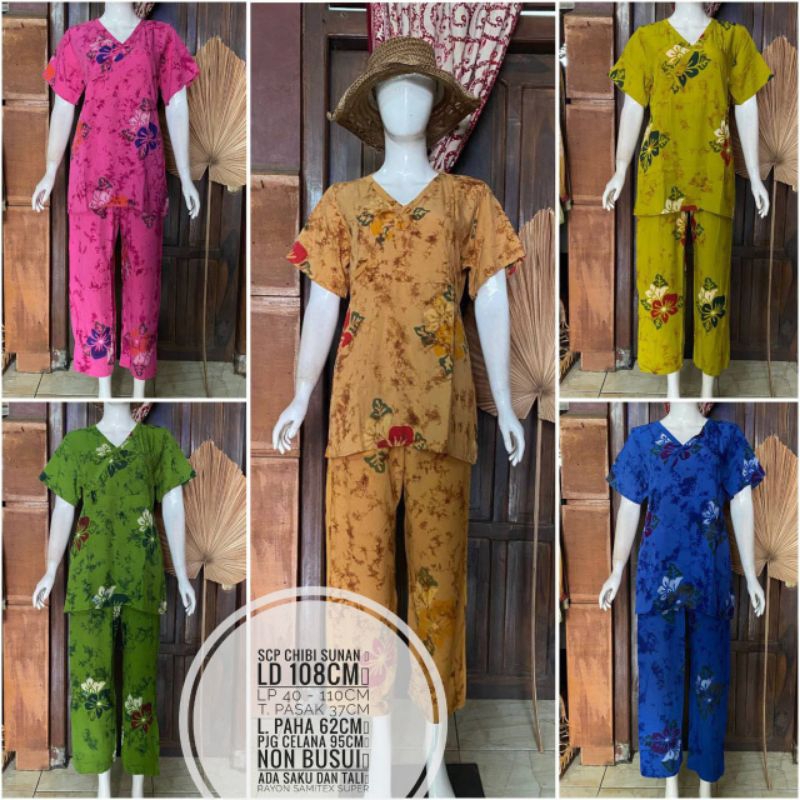 Setelan kimono celana panjang baju tidur batik baju santai