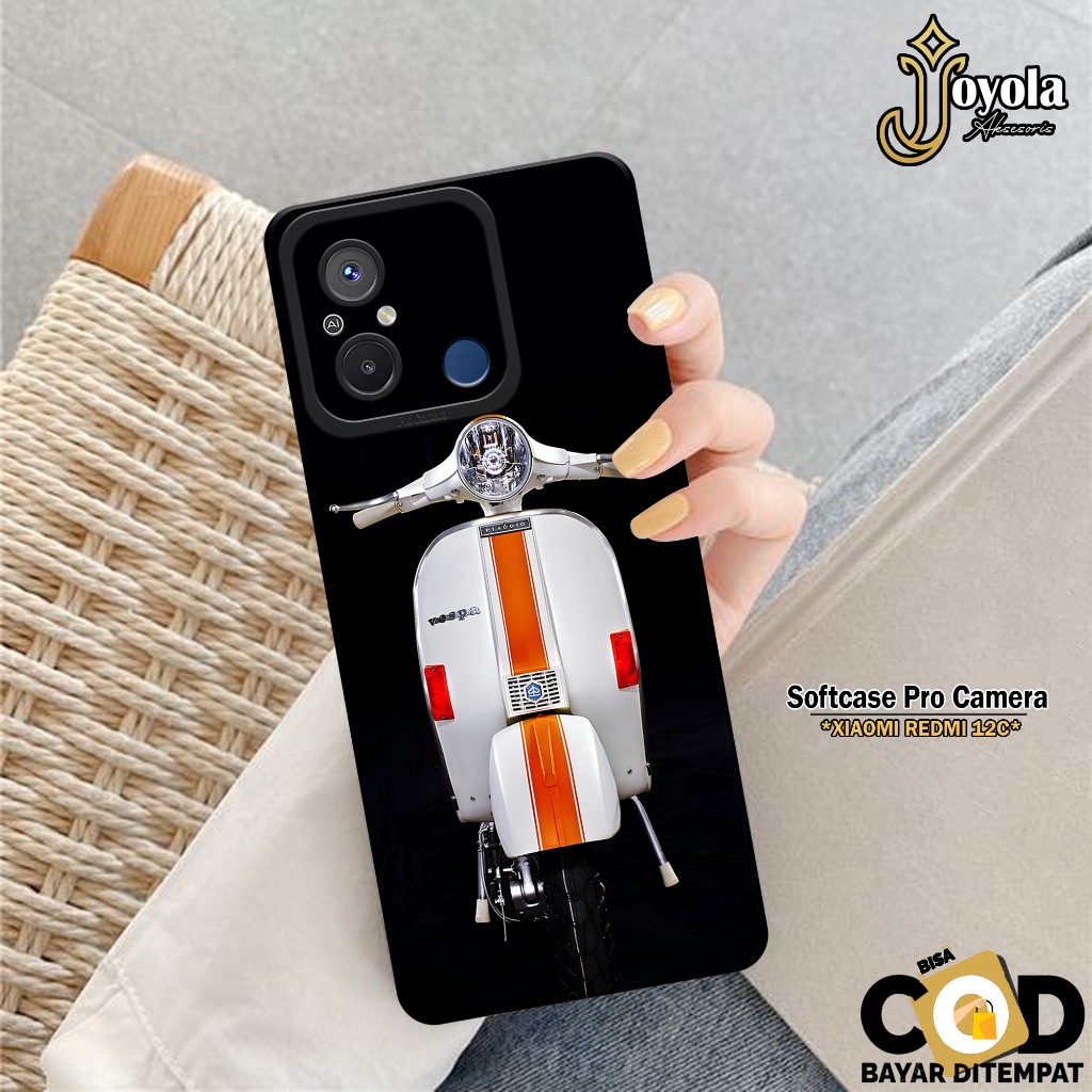 JOYOLA Case XIAOMI REDMI 12C - Fahion Case Vespa - Softcase XIAOMI REDMI 12C - Pro Camera - Casing X