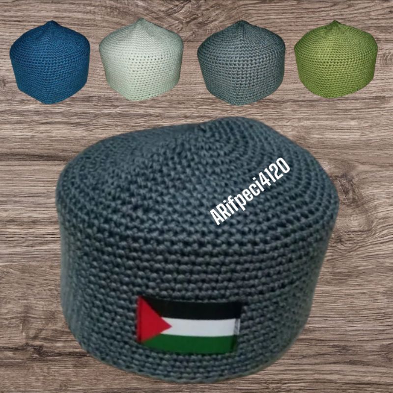 peci /kopiah rajut dewasa/ kopiah anak laki laki / peci rajut tangan original bahan tebal paling lar