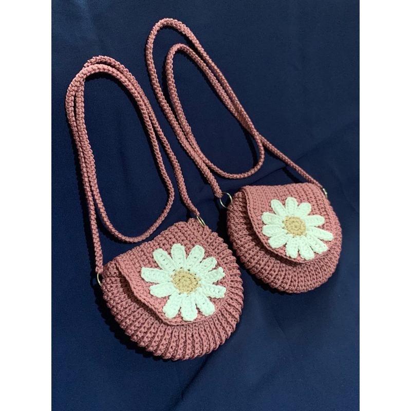 Tas Rajut Mini Bunga Daisy