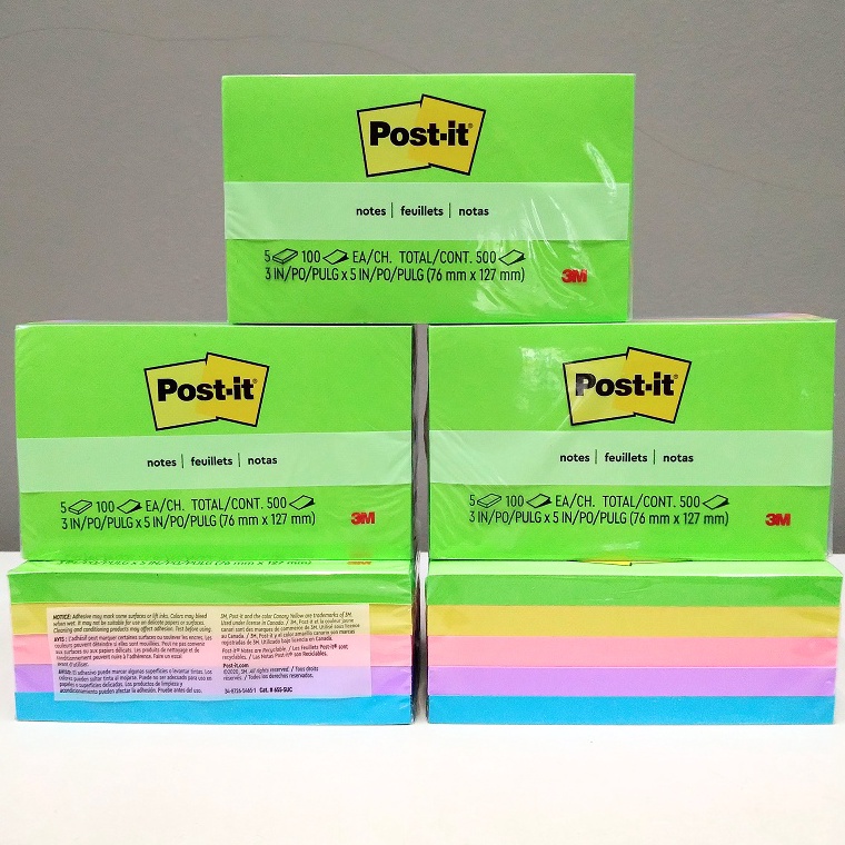 

3M post it sticky note 6555UC 3inch x 5inch 5cols 1lembar QM8E89478