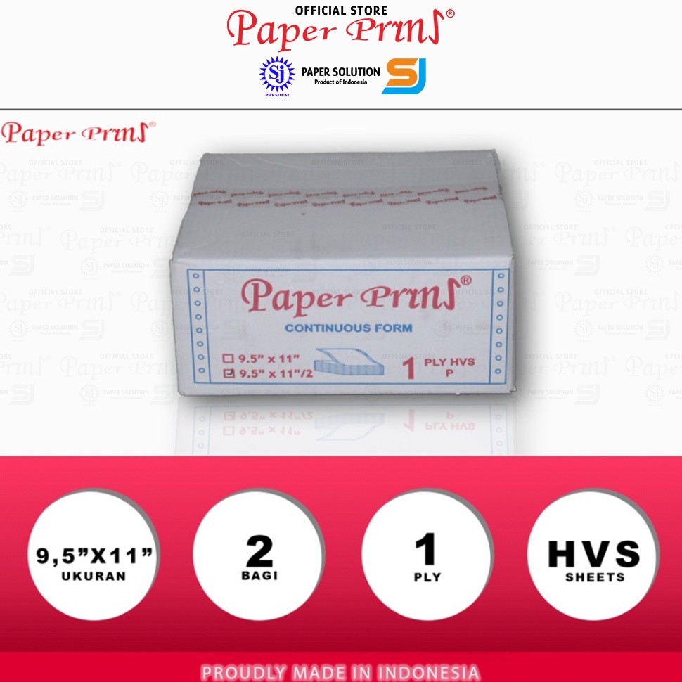 

Paperpryns Kertas Continuous Form 1PLY HVS 95 x 112 Bagi 2 VWLTR6393