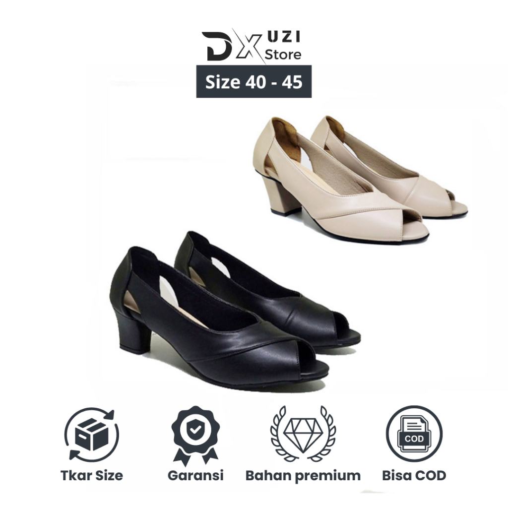 Sepatu Wanita Formal Original Korea - Heels Pantofel Kantor Pesta Cewe Big Size Jumbo