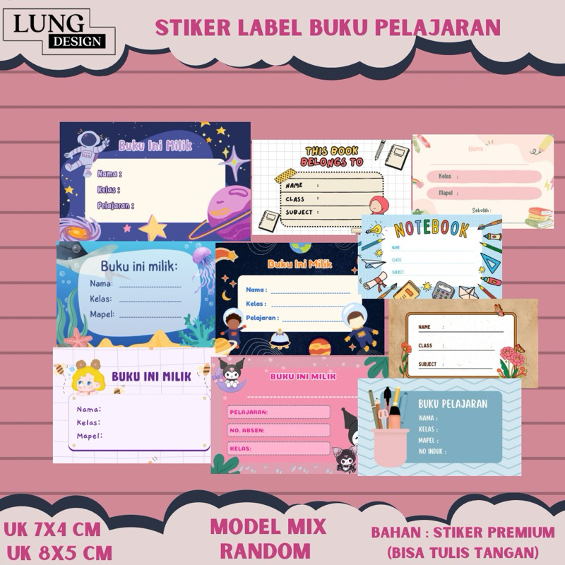 

(1 Pcs) STIKER LABEL NAMA BUKU PELAJARAN MIX RANDOM - STICKER/STIKER LABEL NAMA BUKU PELAJARAN KARTUN ANIMASI LUCU - Stiker Mata Pelajaran Sekolah SD SMP SMA Label Buku Pelajaran Sekolah