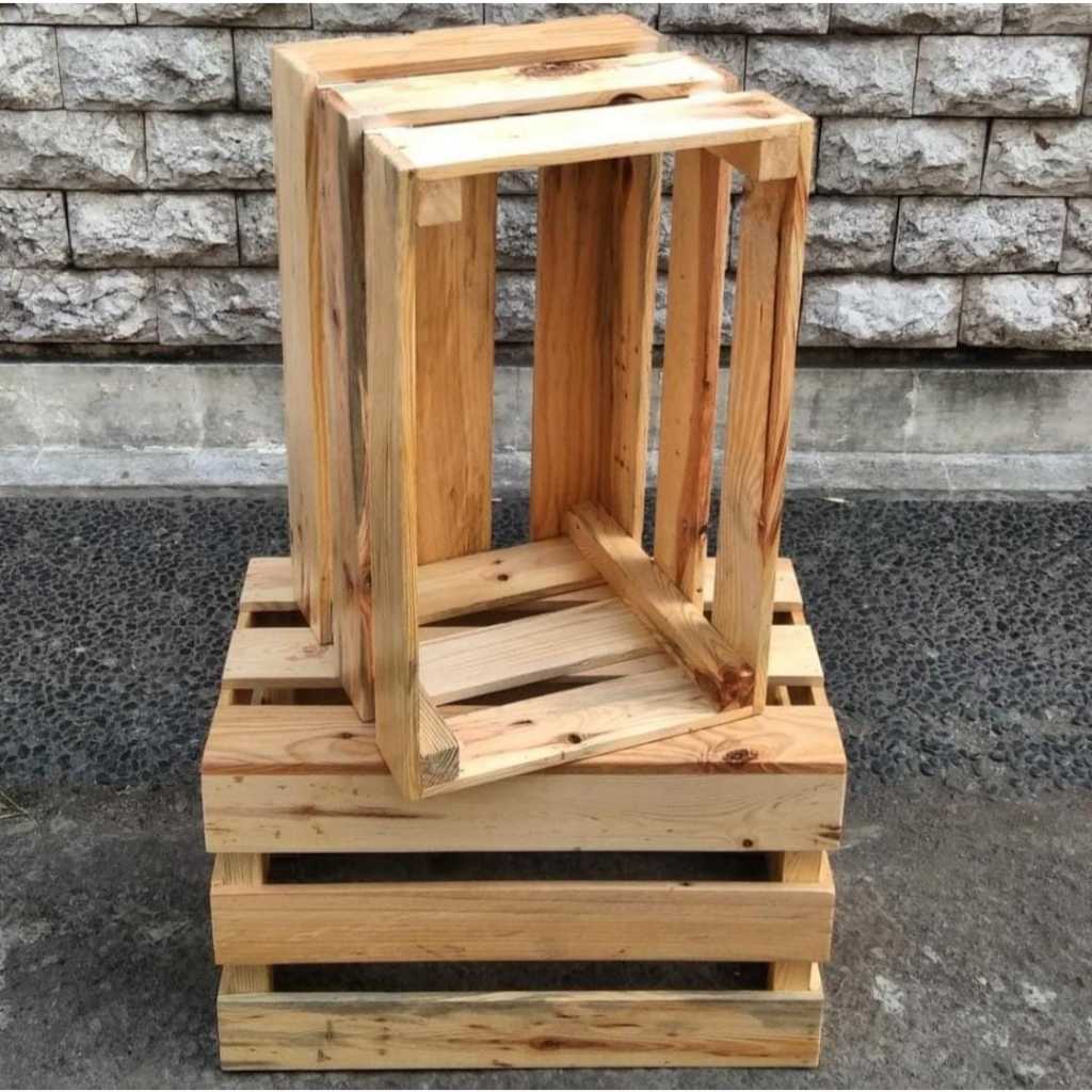 Kotak Krat Buah Kayu / Keranjang Buah