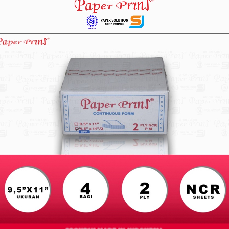 

Terupdate A7DH Paperpryns Kertas Continuous Form 2PLY NCR DPH 952 x 112 Bagi 4 T46 Terbaru