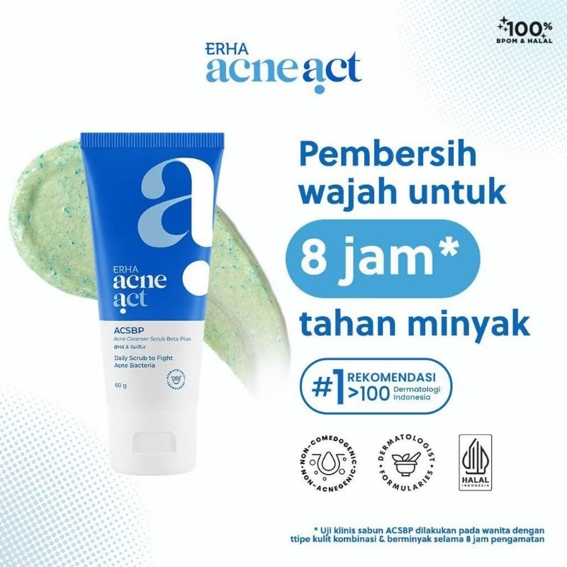 Erha ACSBP Facial Wash Erha Acne Cleanser Scrub Beta Plus Erha Facial Wash 60GR