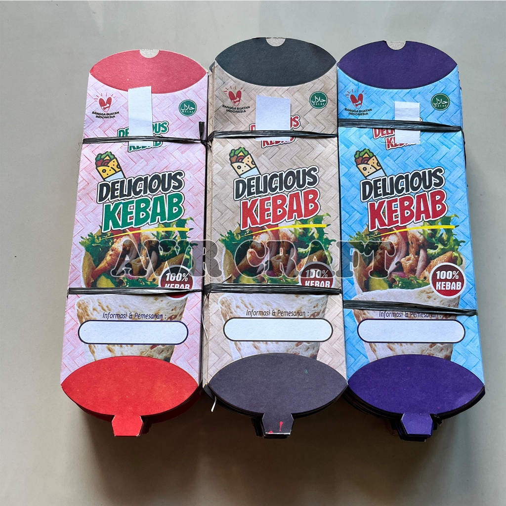 

Kemasan Kebab Warna Ukuran 24x9 cm isi 100 pcs dengan tarikan terbaru