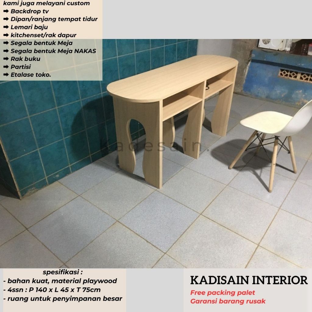 Meja Nail Art Meja Kerja custom Meja Nail Art Minimalis Di Lengkapi Kabel Colokan