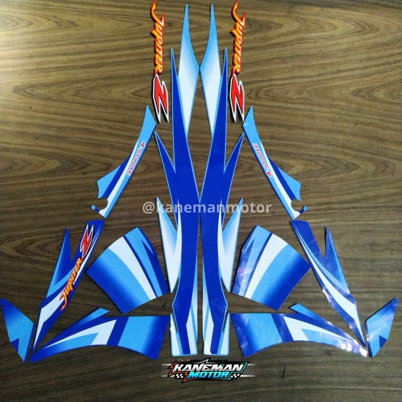 Striping Sticker Stiker Lis List Polet Body Motor Yamaha Jupiter Z jupiter z lama 2003 2004 Biru Sil