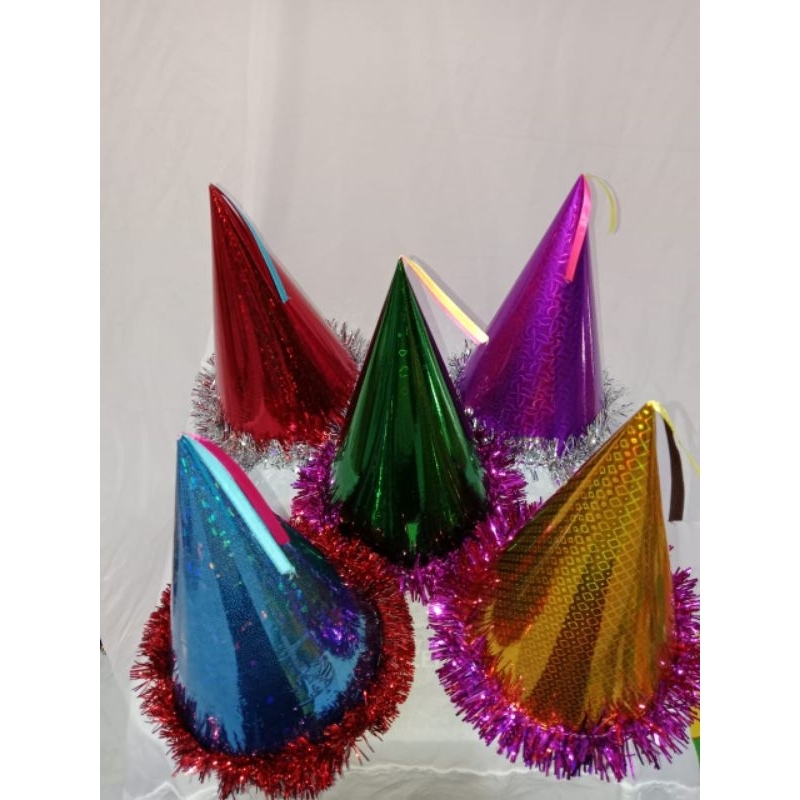 Topi kerucut rumbai ulang tahun anak 1 pcs topi koboy