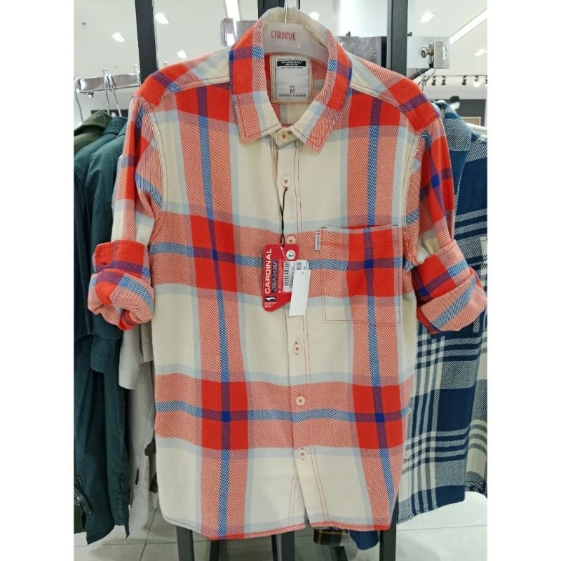 Kemeja jaket Cardinal jeans original mens CALAR00031J 10A kemeja panjang pria katun berkantong atasa