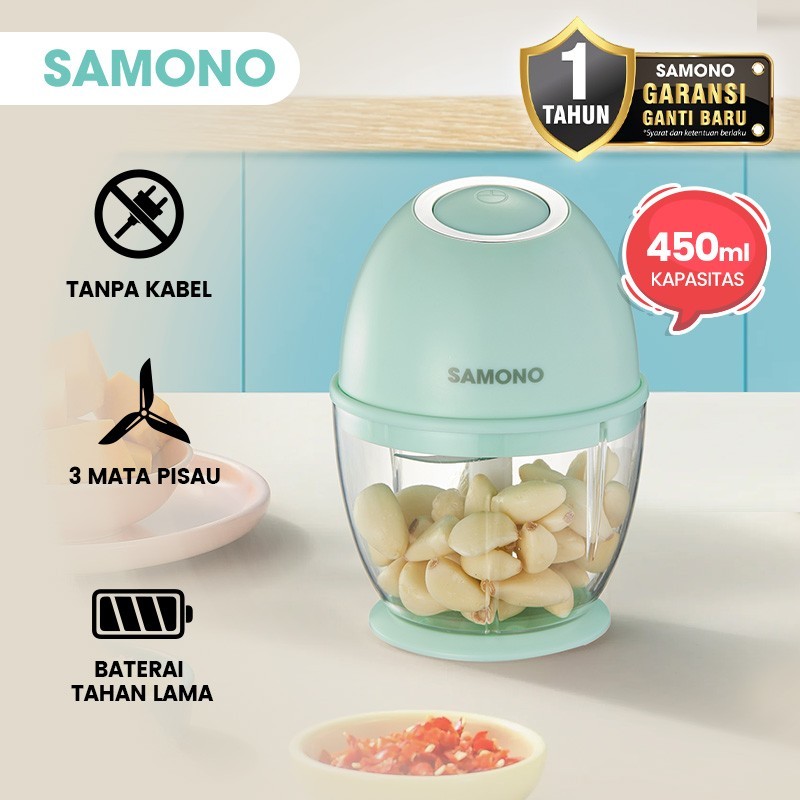 Samono Mini Chopper Portable Blender Kapasitas 450ml Penggiling Bumbu SW-L6 BATAM