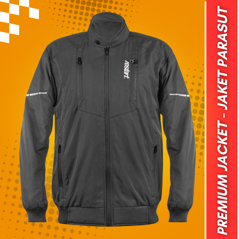 Jaket Motor Parasut Pria Jumbo Anti Air Bahan Parasut Waterproof Premium Cocok Untuk Touring Anti An