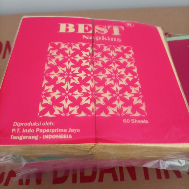 Tisu makan Best napkins warna warni