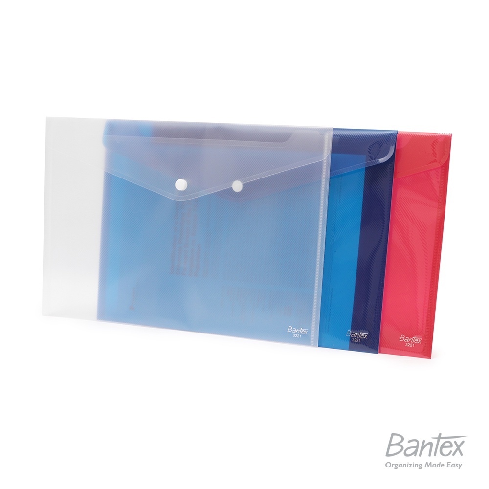 

[Pelangi Stationery] Map Kancing Plastik Bantex Folio F4 Button Bag Landscape