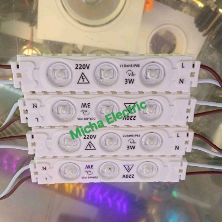 Lampu LED Module 3 mata 220V 0utdoor/ LED Strip Modul 3mata 3Watt 220V