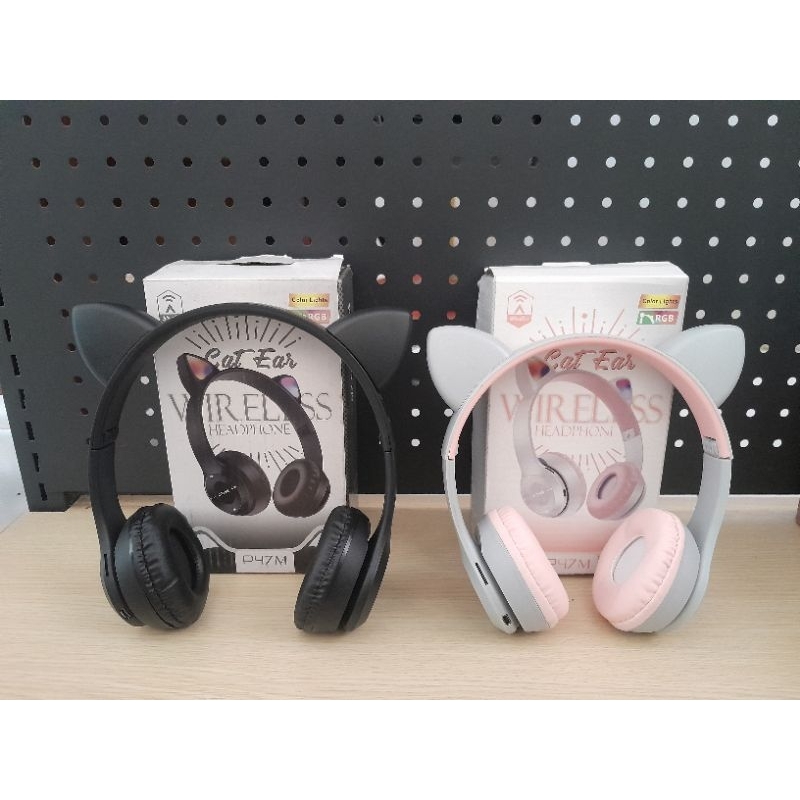 [AzamMediaPonsel] Headphone / wireless headphone P47M cat ear headset