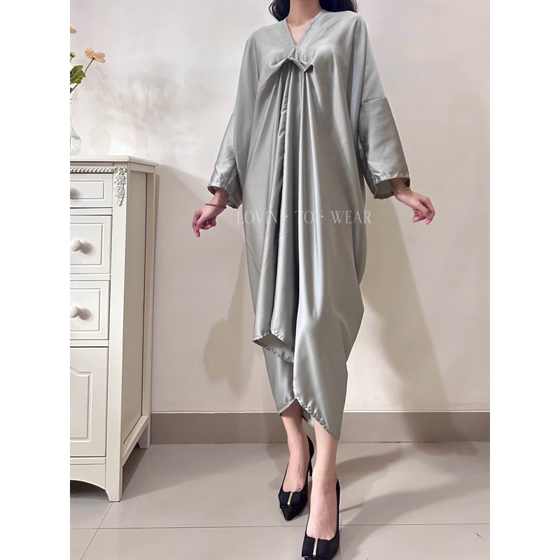 Kaftan Hijab Lengan Panjang Satin Premium / Kaftan / Kaftan Renda / Kaftan Polos