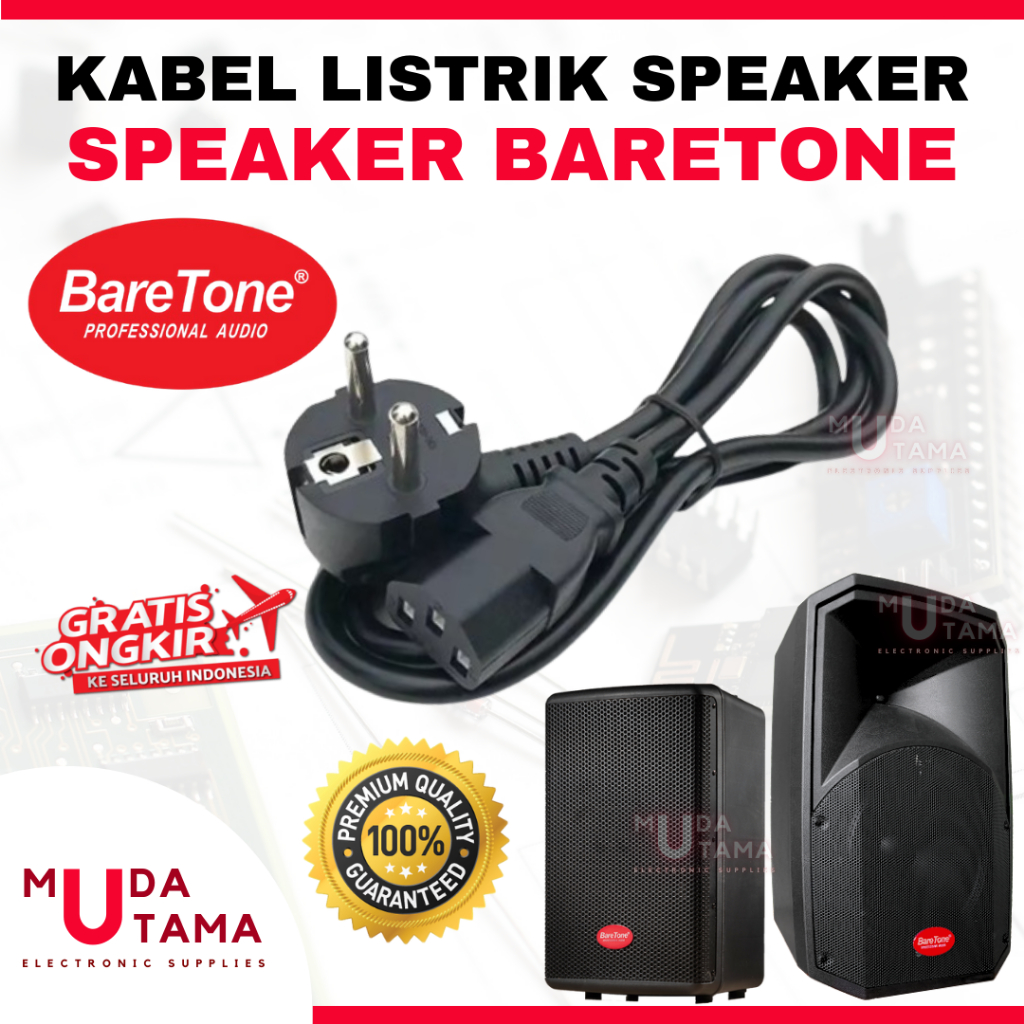 Kabel Listrik Speaker BARETONE | Cok Kabel Speaker Aktif Bluetooth BARETONE | Cok Listrik Speaker Bl