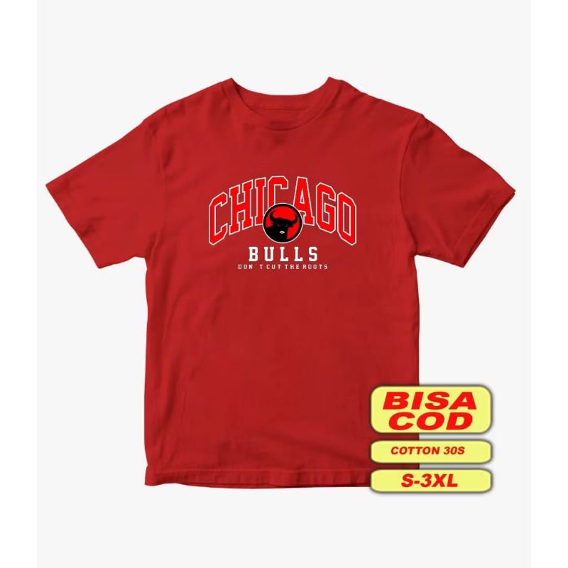 kaos tshirt Chicago Bulls banteng merah