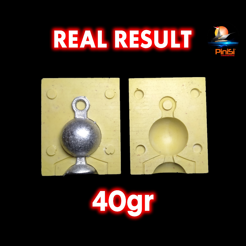 Molding Cetakan Bandul Timah Pemberat Pancing Model Anting 40gr