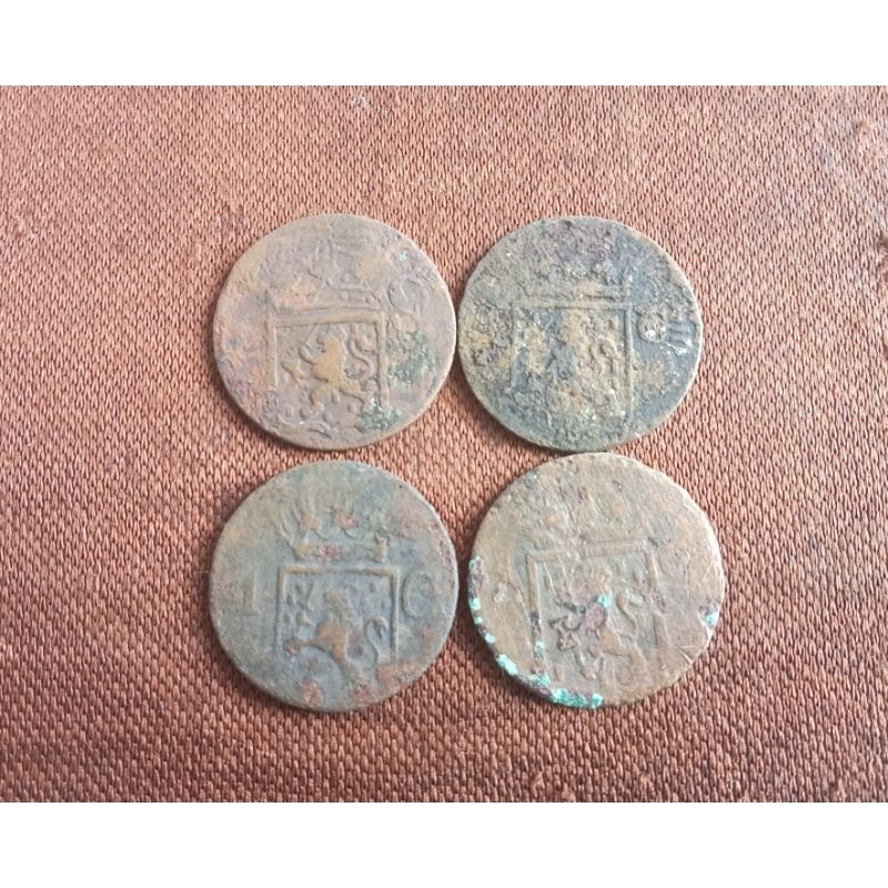 4 koin nederland indie beda tahun 1837,1838,1839,1940