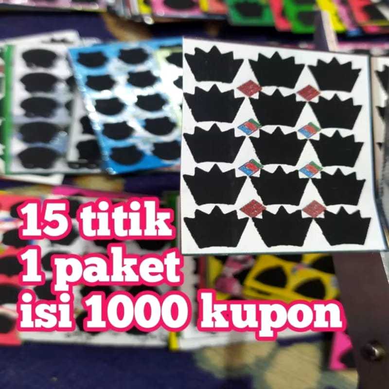 gratis ONGKIR gosokkan BOM titik 15 isi 1000 kupon sudah terpotong rapi terviral