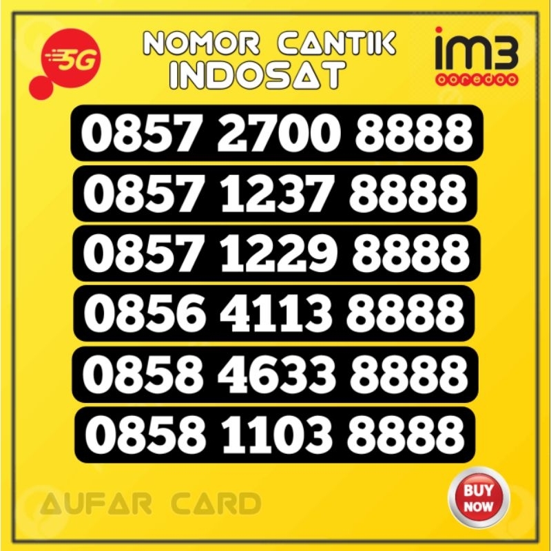 Nomor Cantik Indosat Im3 8888 Kwartet 8888 Super Rapi Hoki 18888 28888 38888 98888