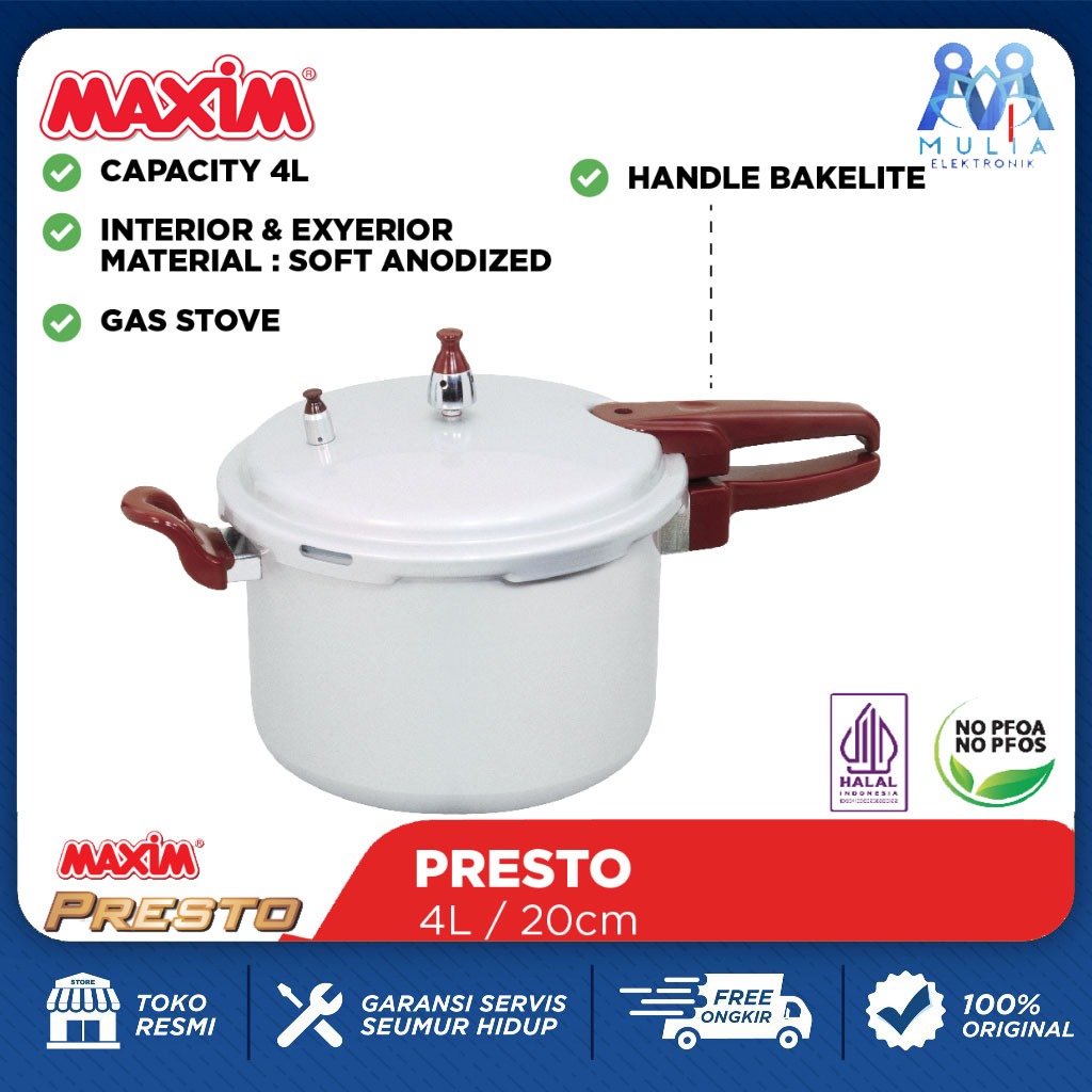Presto Maxim 4 Liter 20cm Panci Presto Maxim Panci Maxim Presto 4 Liter Sni