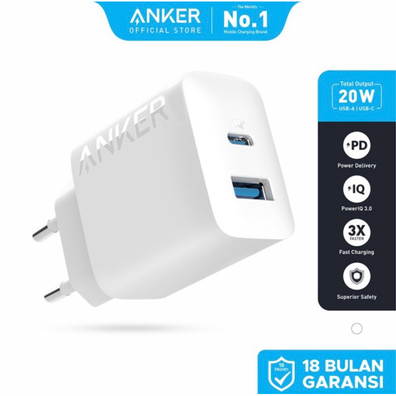 Charger Anker Type-C 20watt Fast Charger Original