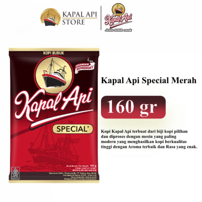 

kopi bubuk kapal api spesial kemasan 160gram