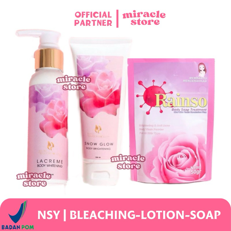 [MIRACLE STORE] BLEACHING LACREME LACREAM BODY BLEACHING WHITENING - RAINSO BODY SOAP TREATMENT POWD