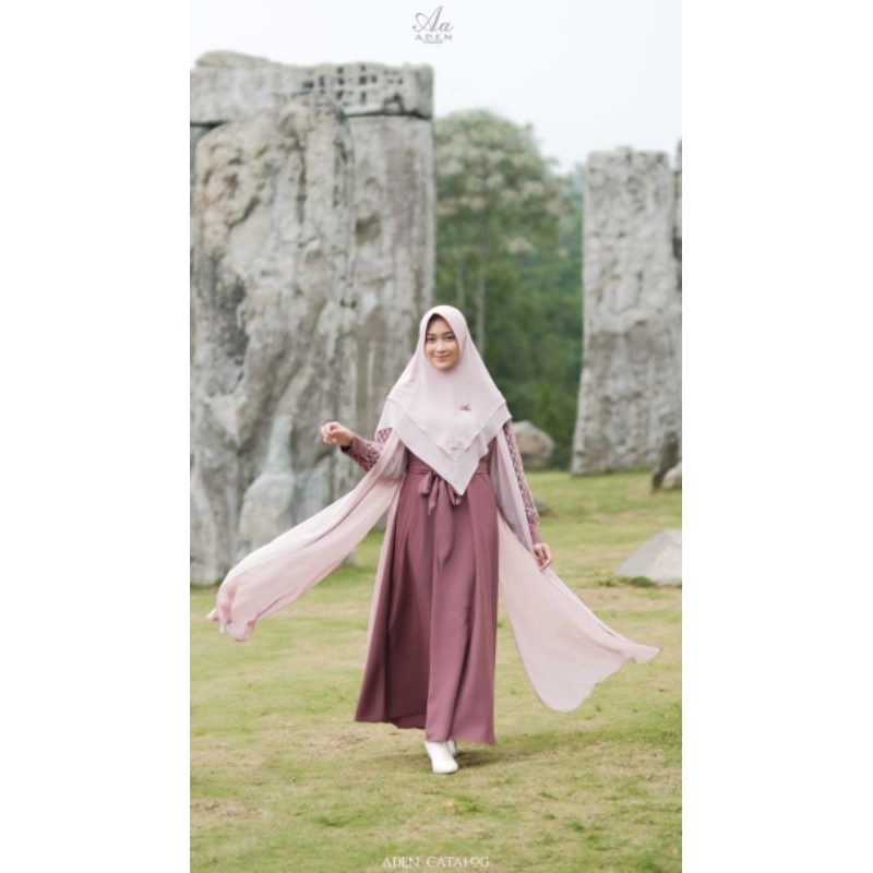 Rose Dress dengan outer By Aden Hijab