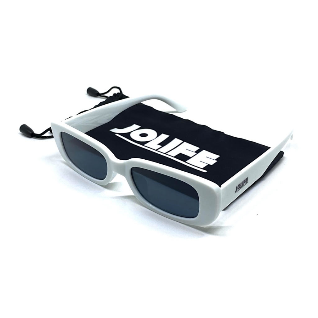 Jolife - Kacamata Kekinian Pria/Wanita Anti UV Sunglasses Gaya Retro Vintage Bingkai Persegi Putih