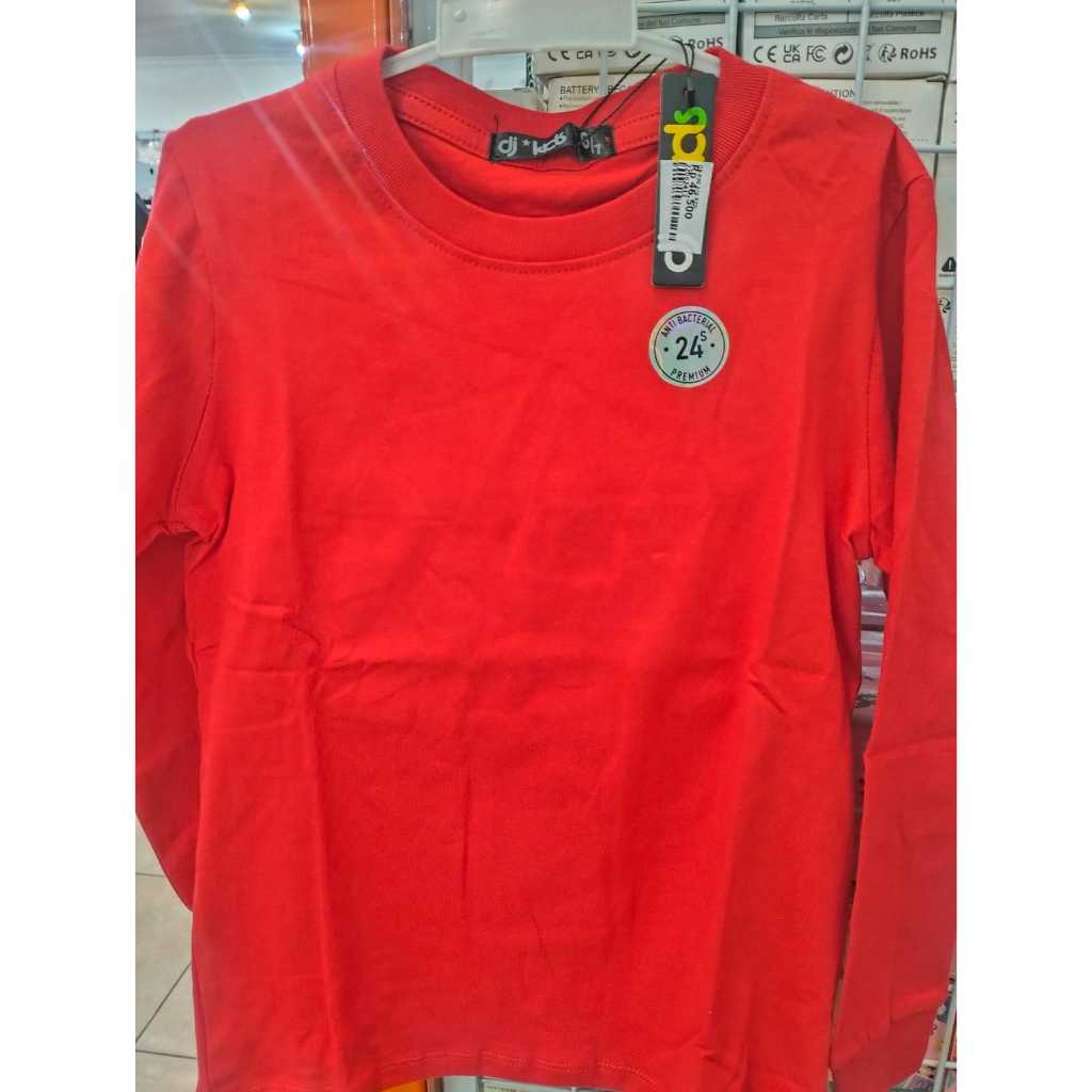 KAOS POLOS LENGAN PANJANG MERAH