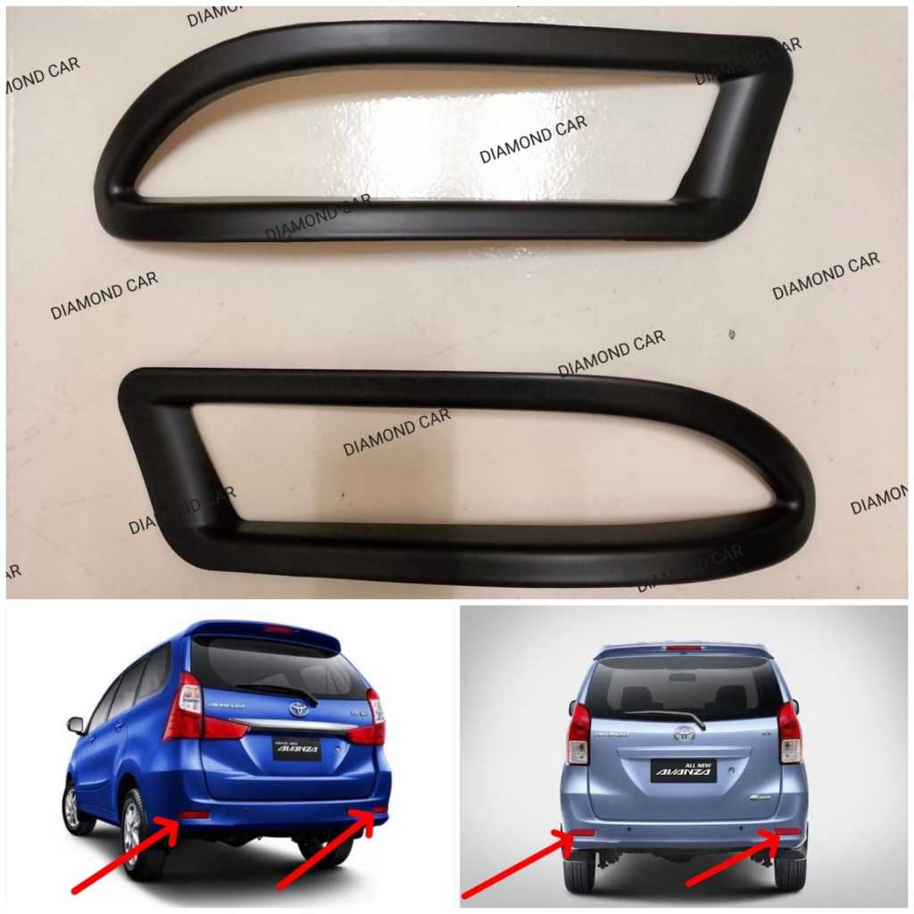 Ring Reflektor Bemper Belakang Hitam Doff All New Avanza Xenia 2012-2018