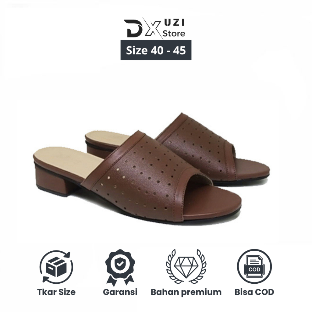 Sandal Wanita Slide Hak Tahu 3cm Big Size Sendal Heels Pesta Casual Cewek Ukuran Jumbo