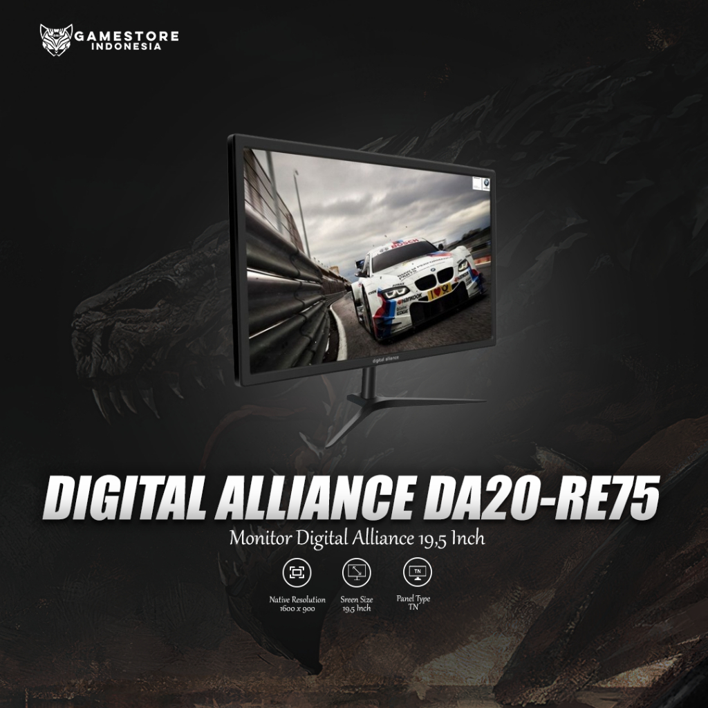DA 20 Monitor LED Digital Alliance 19.5" 100Hz TN 74% NTSC 5ms HD+ DA20- RE100hz 5 ms
