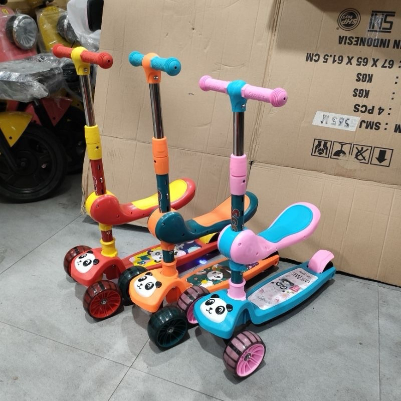 Scooter Anak Roda 3 Bisa Lipat | 2in1 Skuter Duduk Exotic HB006 HB206 HB208 | Mainan Skuter Anak Rod