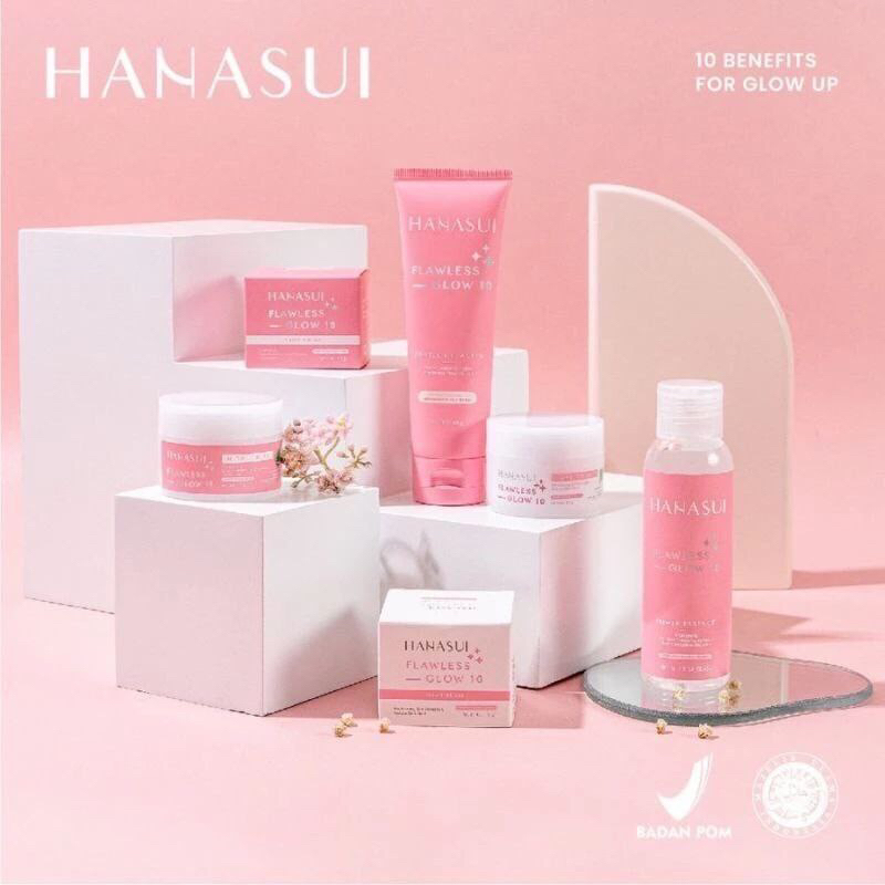 [SkinKos] Hanasui Flawless Glow Paket 4in1 + Lip serum