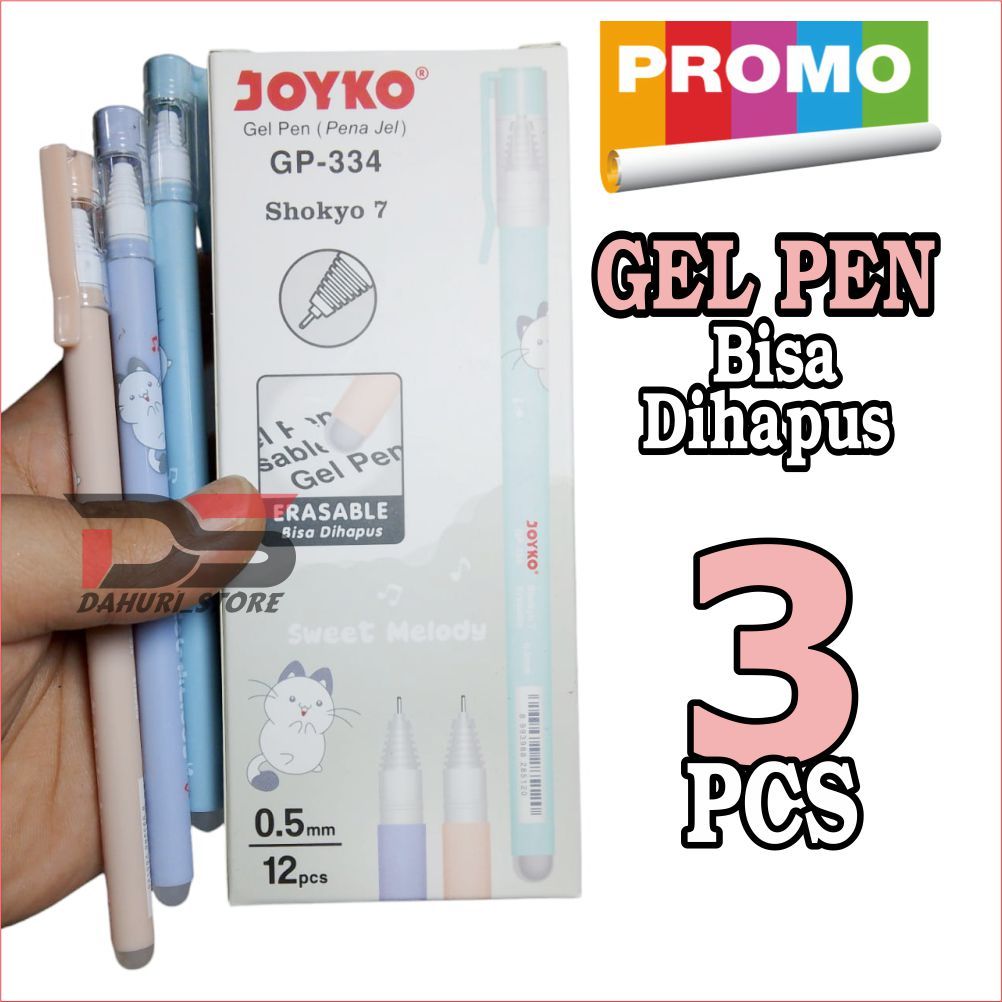 

GEL PEN JOYKO PENA GEL BISA DIHAPUS - Erasable Gel Pen GP 334 - Pena Bisa di Hapus HARGA 3 pcs PENA